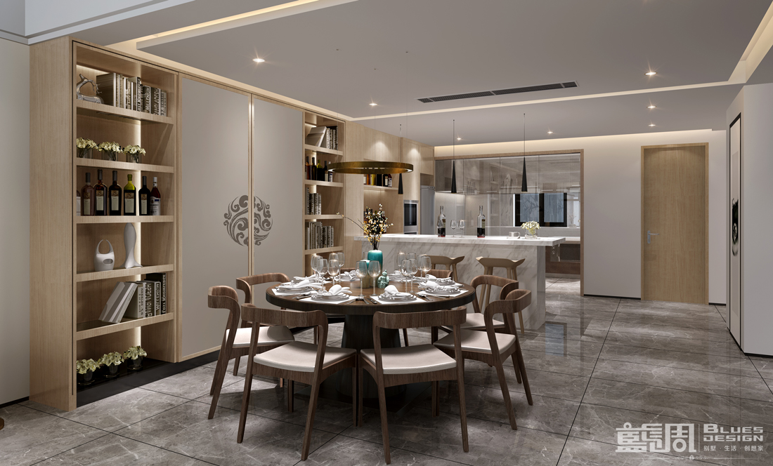 水映山岸公館別墅裝修設(shè)計:餐廳