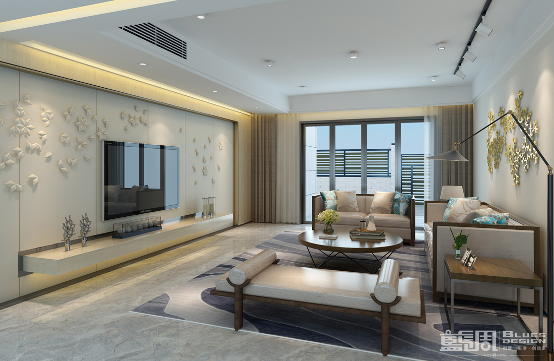 水映山岸公館別墅裝修設(shè)計:客廳