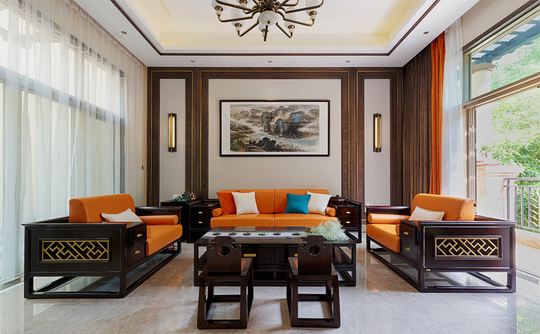 公園大地聯排別墅裝修設計-客廳